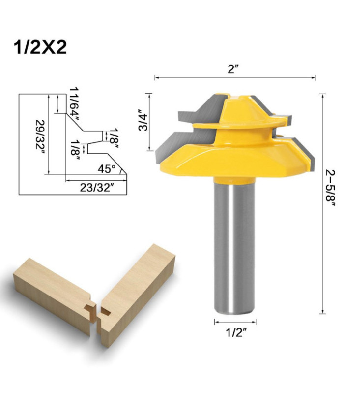 Fresa de encastre 1/2x2 