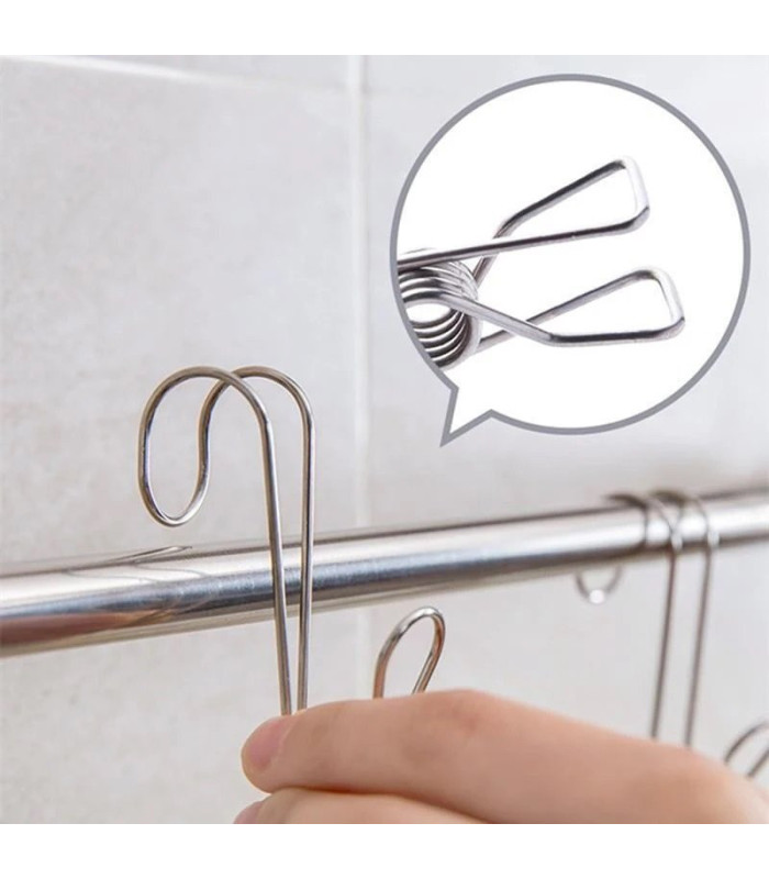Gancho pinza inoxidable 2pc