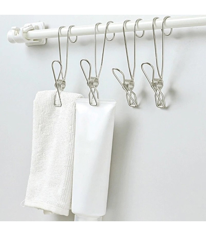 Gancho pinza inoxidable 2pc