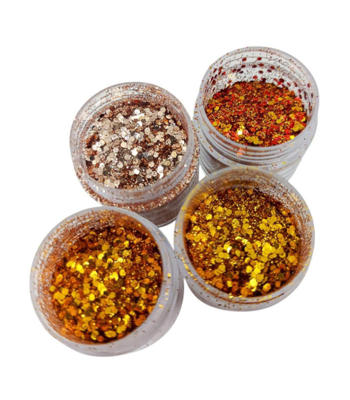 Glitter mix gama dorada 4pc