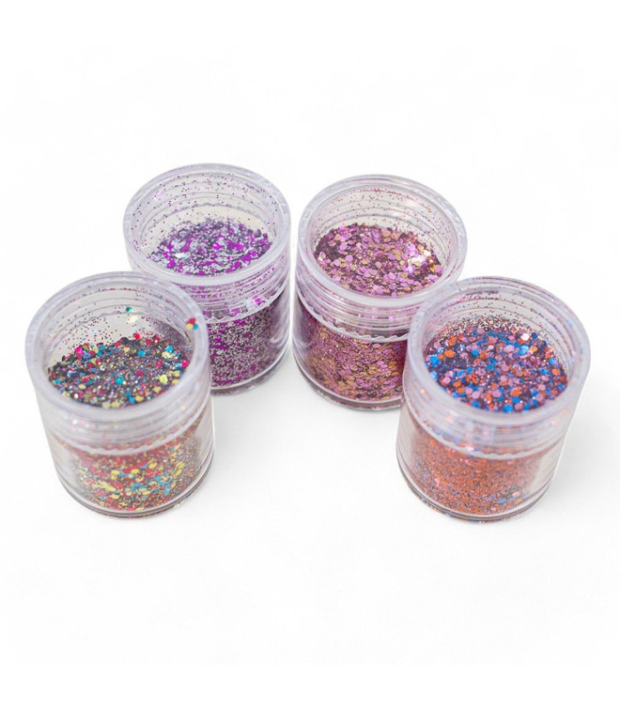 Glitter mix gama lila 4pc