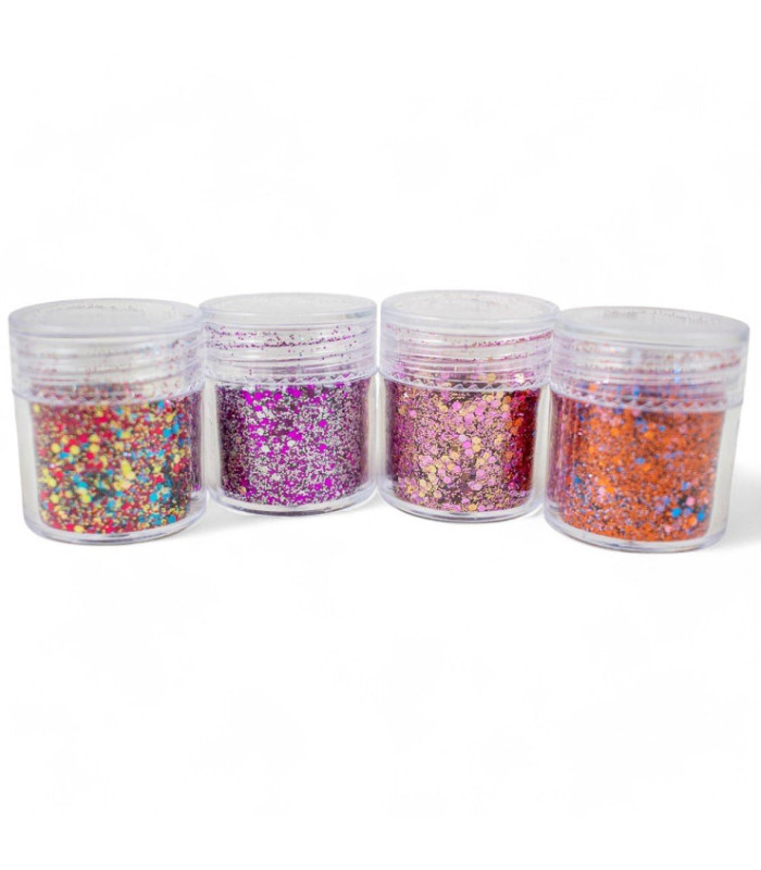 Glitter mix gama lila 4pc