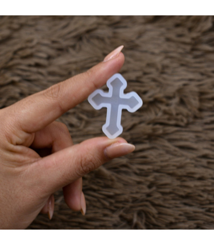 Molde de silicona cruz con puntas 3.5x3cm