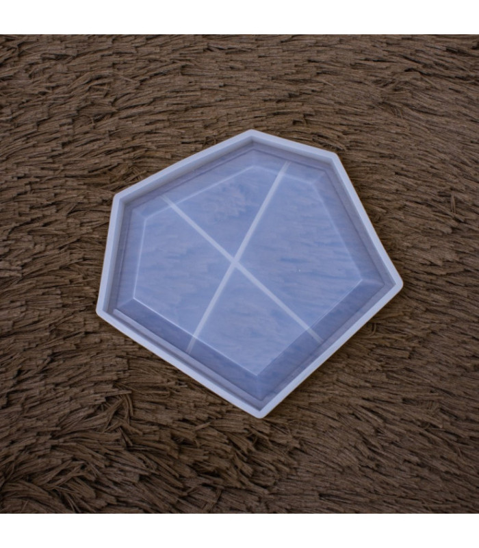 Molde de silicona posavasos hexagono 13.5x12.5cm