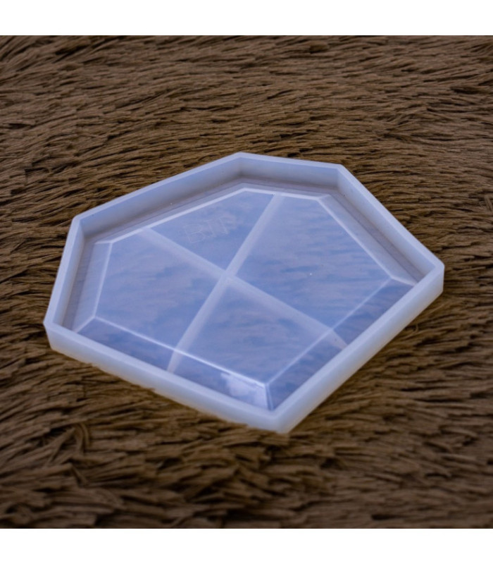 Molde de silicona posavasos hexagono 13.5x12.5cm