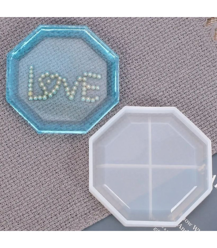 Molde de silicona posavasos octagonal 12x11.1cm