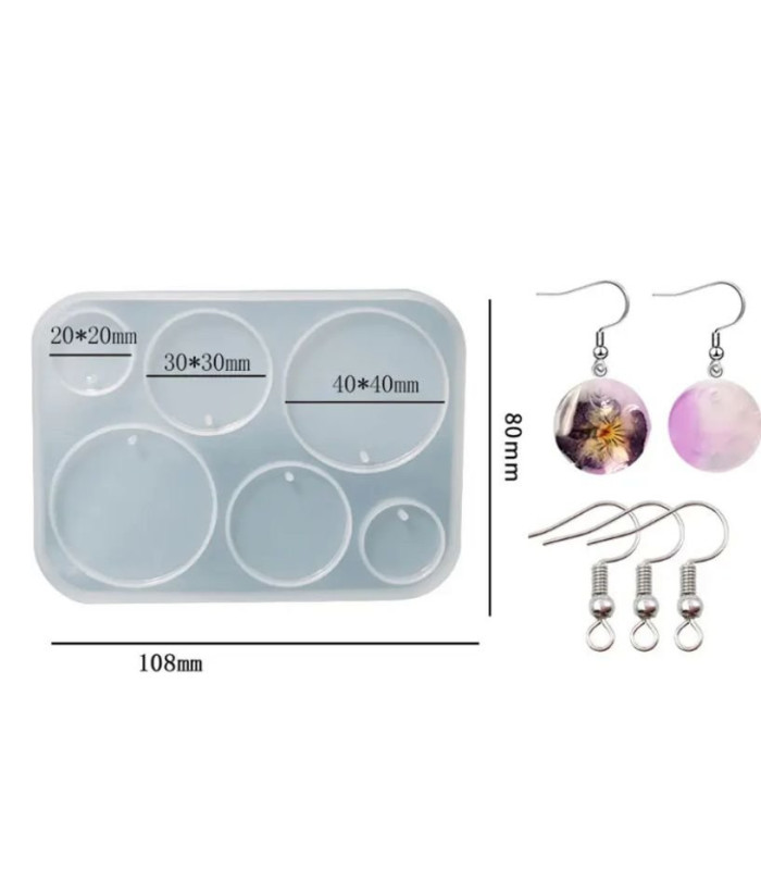 Molde de silicona dijes circulares 80x108mm