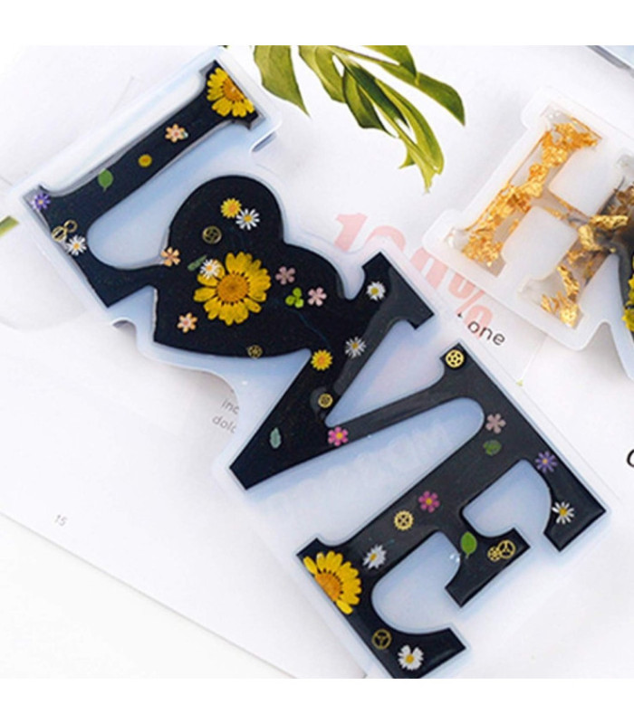 Molde de silicona letra love 21x8.8cm