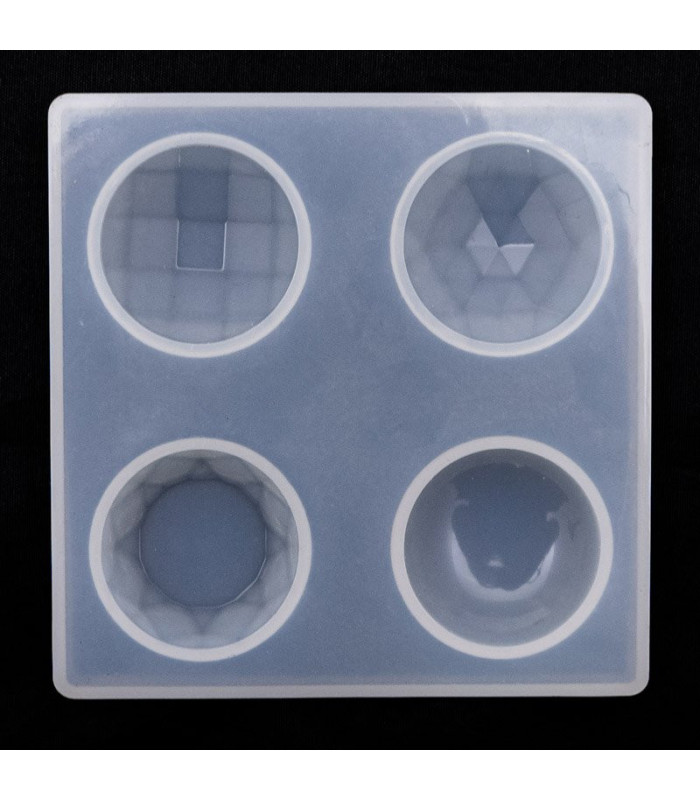 Molde de silicona circular 4 diseños 95x95mm