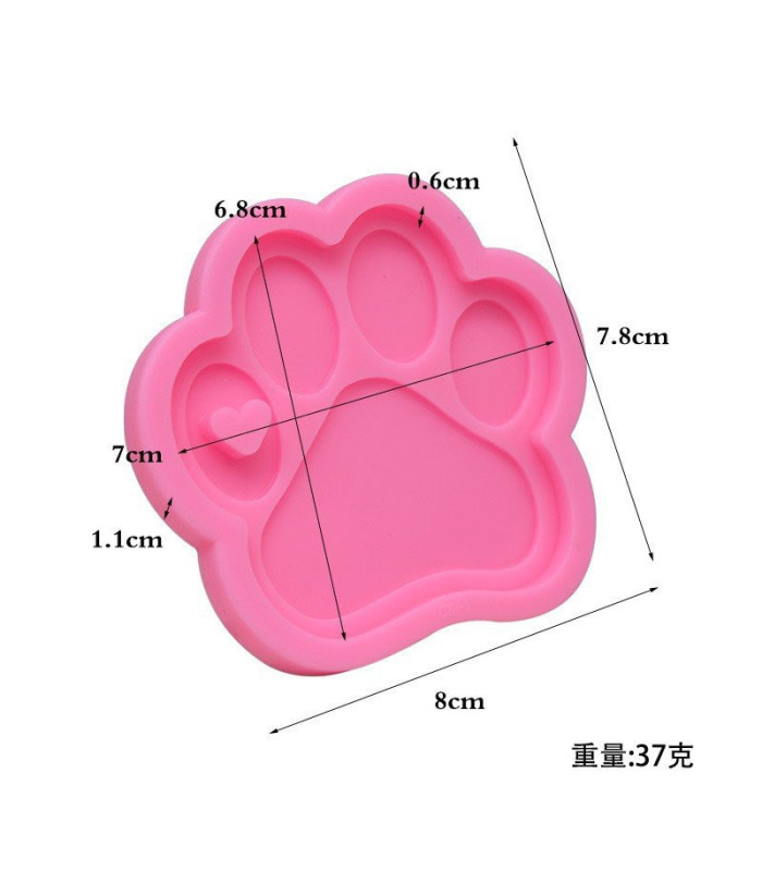 Molde de silicona patita de perro 8x8cm