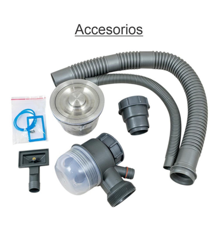 Bacha de acero gris (bandeja + coneccion) 68x46cm