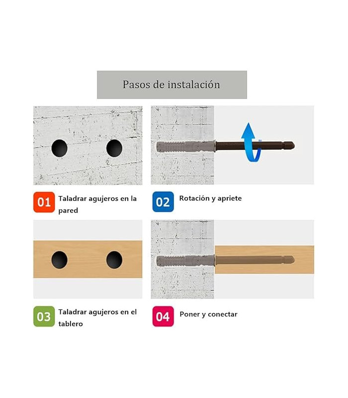 Perno con tarugo 10x140mm para repisa