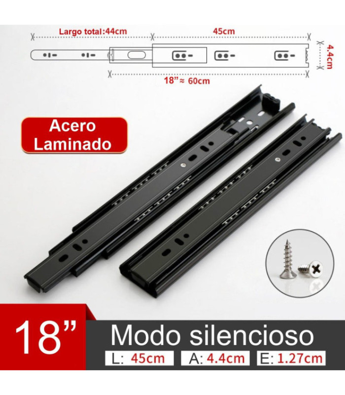 GUIA TELESCOPICA 18  / 45CM SIMPLE 45MM