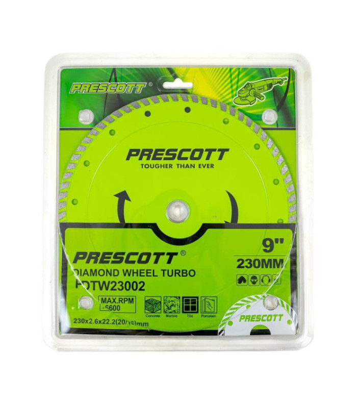 Disco diamantado turbo 230-2.6-22.2mm PRESCOTT