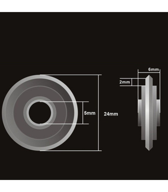 REPUESTO CUCHILLA CORTA PISO EJE 5MM C/ESTUCHE