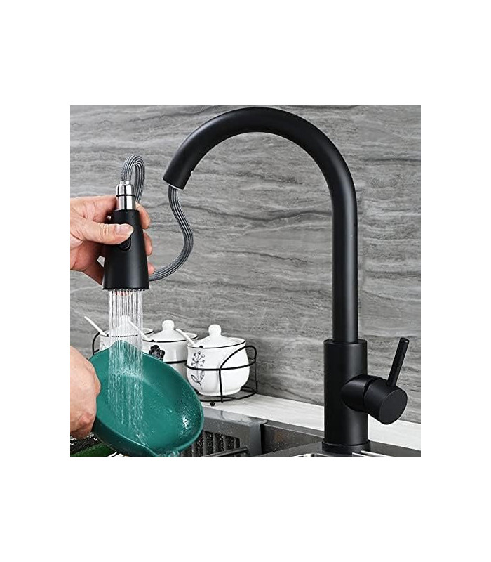 GRIFO DE COCINA ALTO CURVO C/TIRON