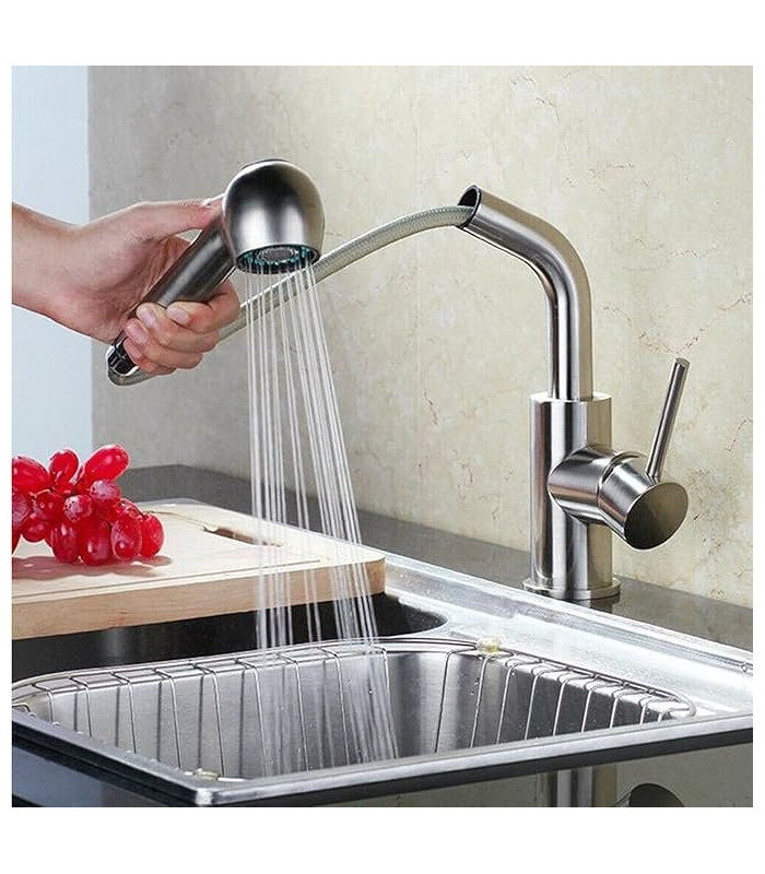 GRIFO COCINA ALTO C/TIRON INOX304