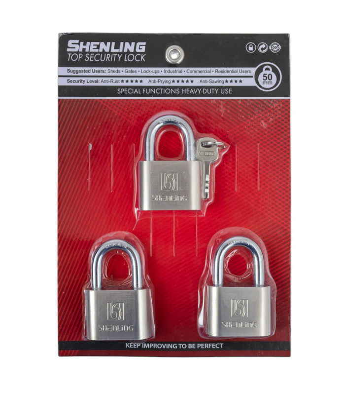 CANDADO EN BLISTER 50MM 3PC