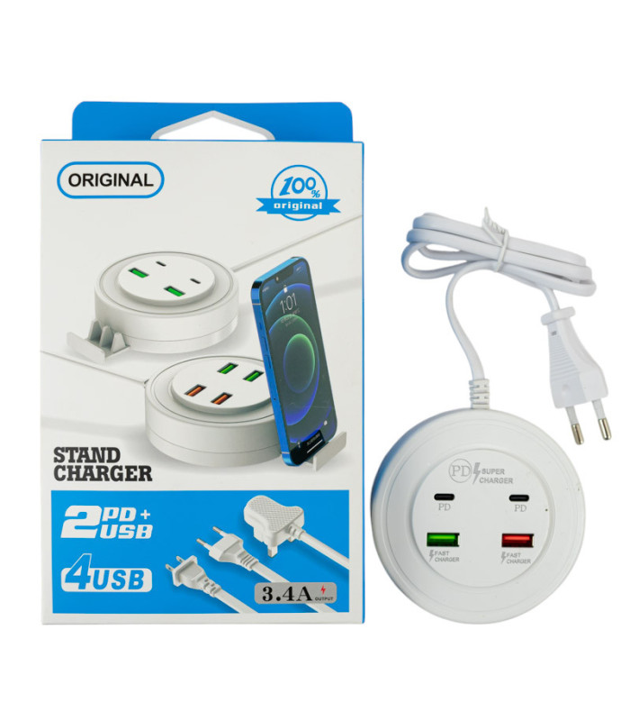 CARGADOR 2USB+2TIPO C 3.4A
