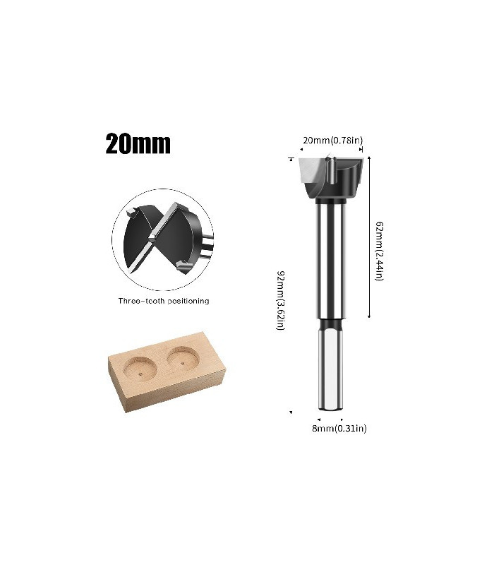 Mecha forstner tungsteno 20mm 1pc