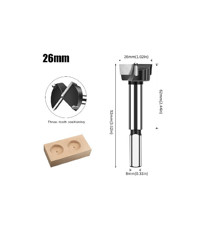 Mecha forstner tungsteno 26mm 1pc