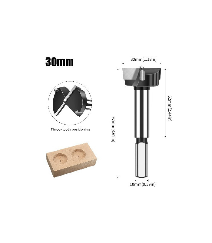 Mecha forstner tungsteno 30mm 1pc
