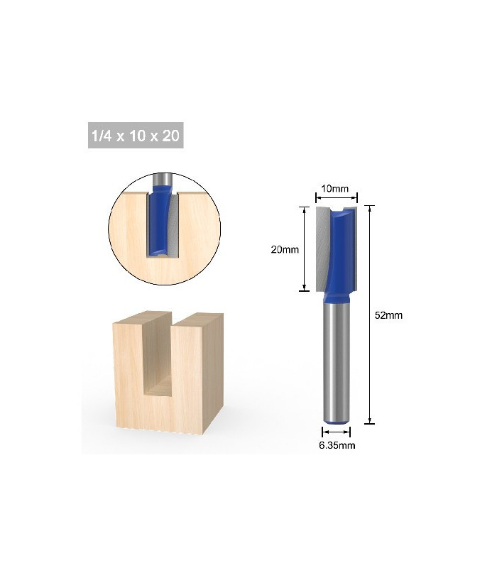 Fresa recta v1/4 10x20mm