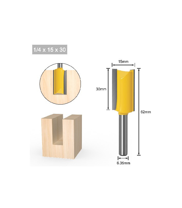 Fresa recta v1/4 15x30mm