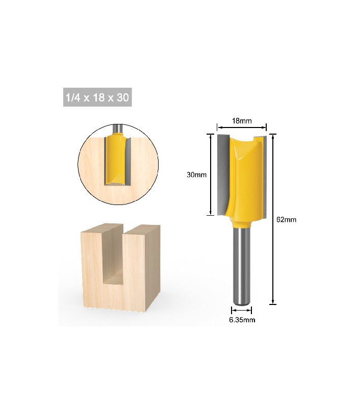 Fresa recta v1/4 18x30mm
