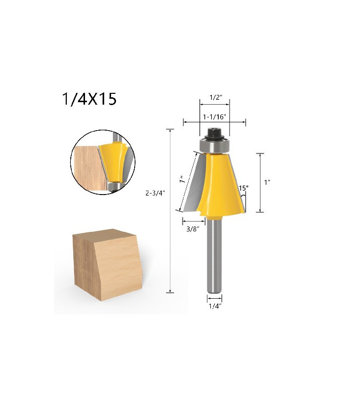 Fresa lateral 15°grados v1/4