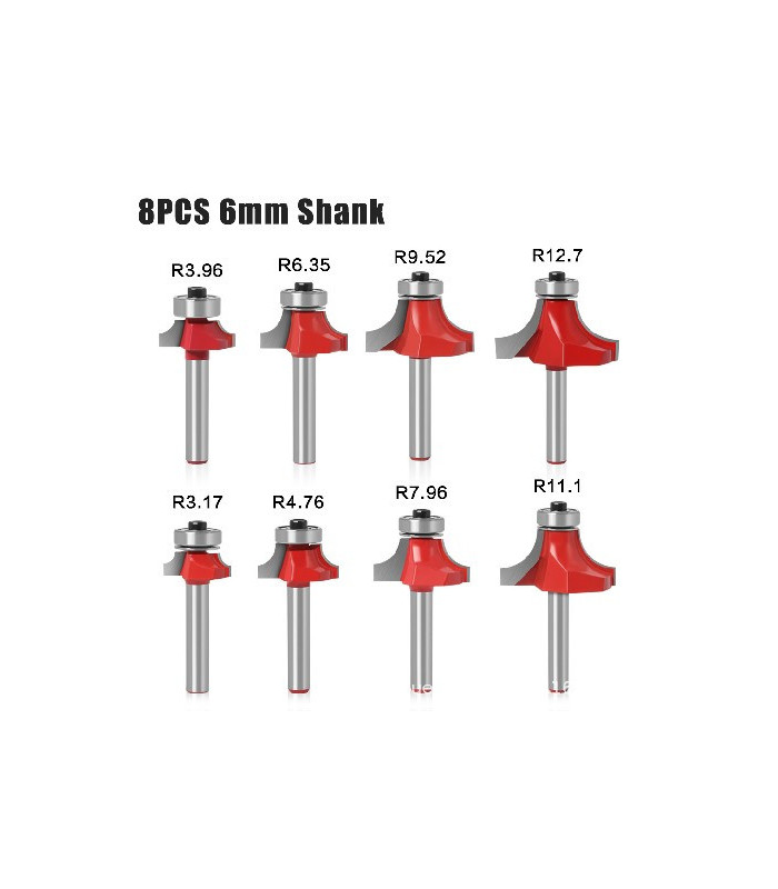 Juego de fresas redondos v6mm 8pc