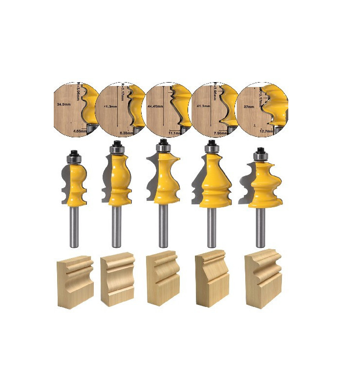 Juego de fresa para molduras v8mm 5pc