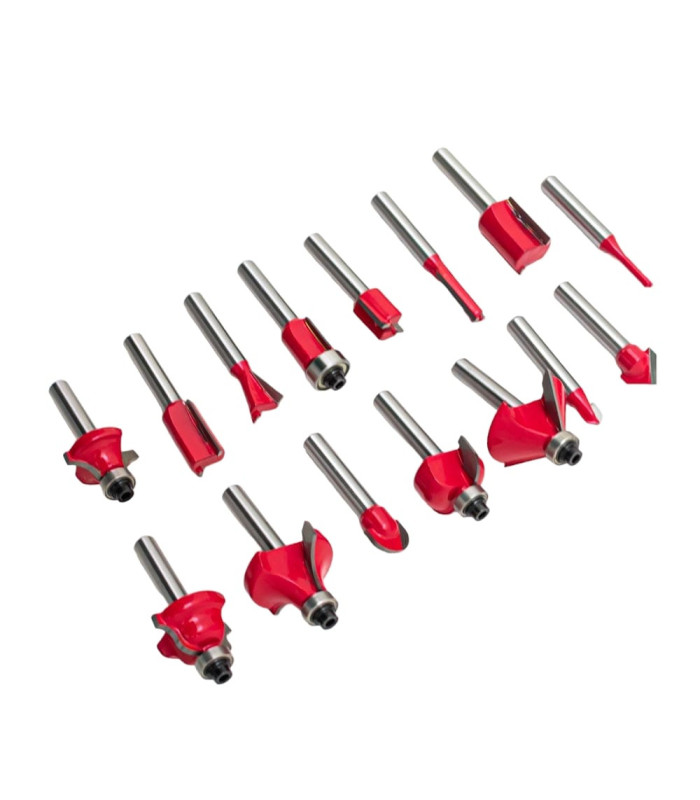 Juego de fresa V1/4 15pc en blister