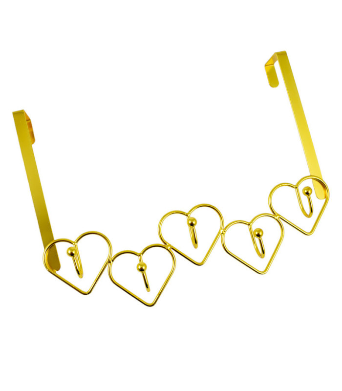 GANCHO CORAZON DORADO 5CABEZA