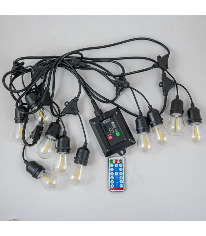 GUIRNALDA 5MT 10FOCOS CALIDO SOLAR CON CONTROL