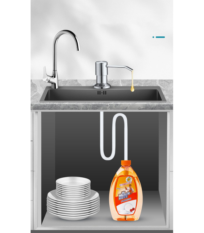 DISPENSADOR DE JABON EMPOTRABLE CON MANGUERA 1.2MT