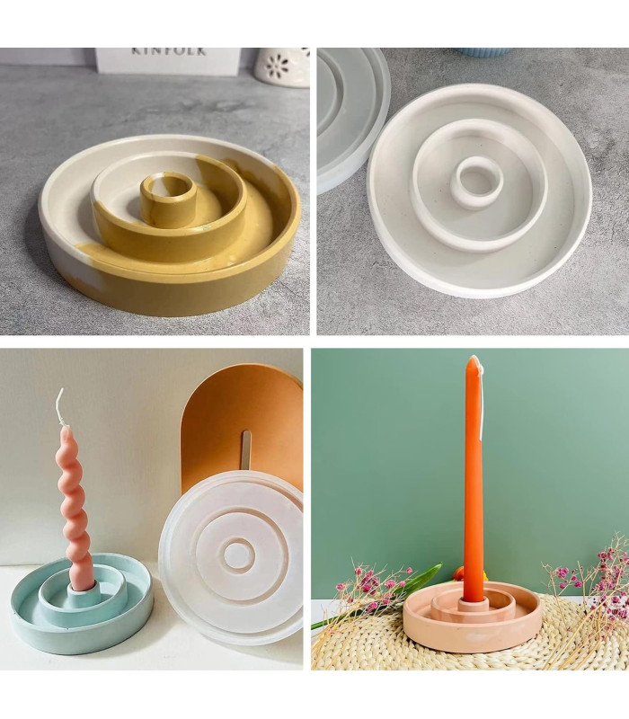 Molde de silicona circular porta vela 150mm