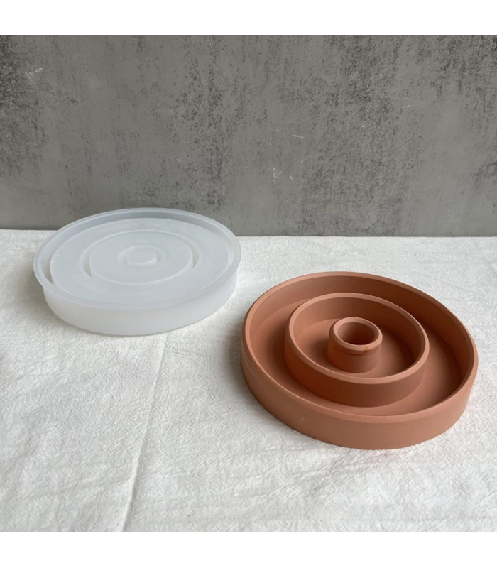 Molde de silicona circular porta vela 150mm