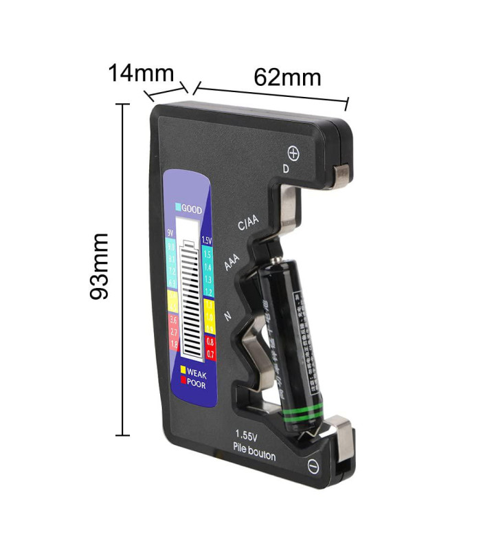 Tester digital para pilas 1.55v
