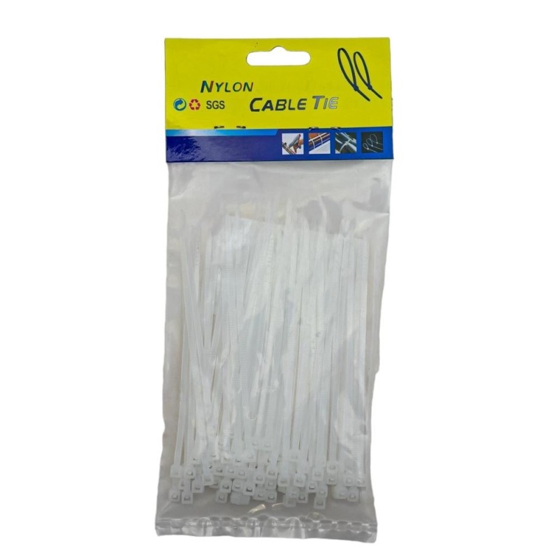 Precinto 2.5x100mm 100pc blanco
