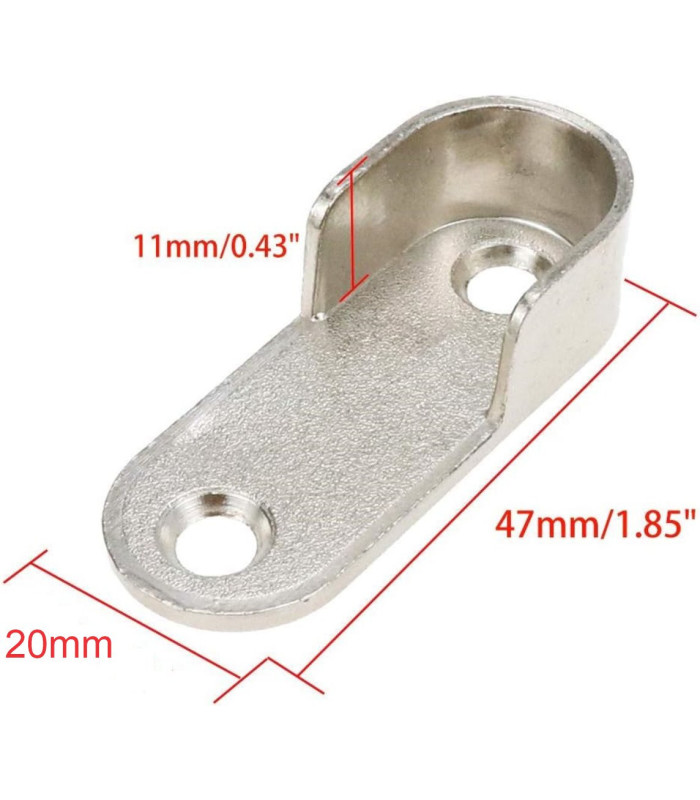 Soporte lateral para caño ovalado 1pc