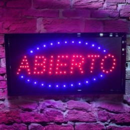 Cartel elctronico ABIERTO (luz azul intermitente)