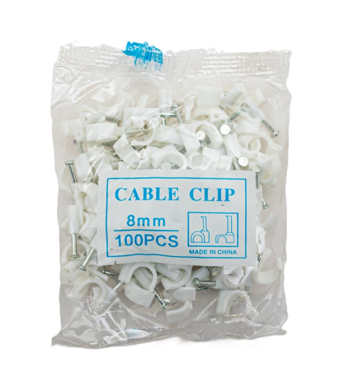 Grampa para cable redondo 8mm 100pc