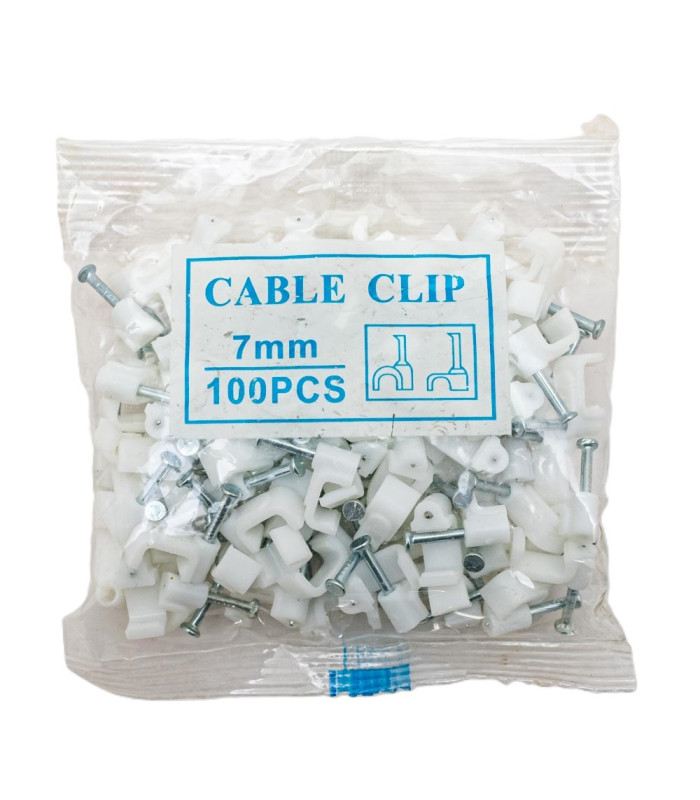 Grampa para cable cuadrado 7mm 100pc