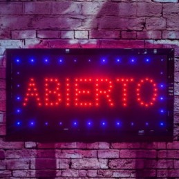 Cartel electronico ABIERTO diseño de luz cuadrado