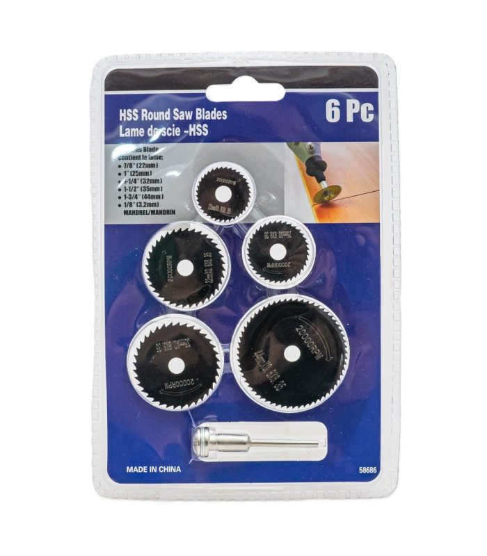 Set de sierra para mini torno hss 6pc