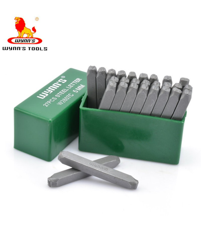 Punzon con letras de acero 5mm 27pc WYNNS