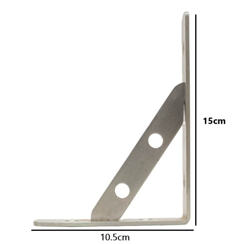 Soporte angulo INOXIDABLE 2pc 15x10cm