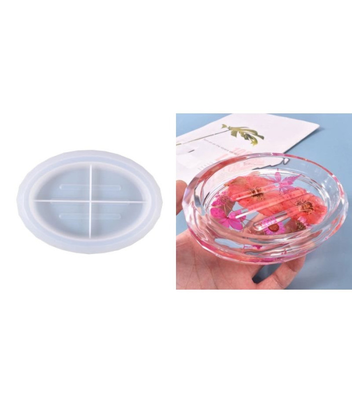 Molde de silicona jabonera 15x10cm borde geometric