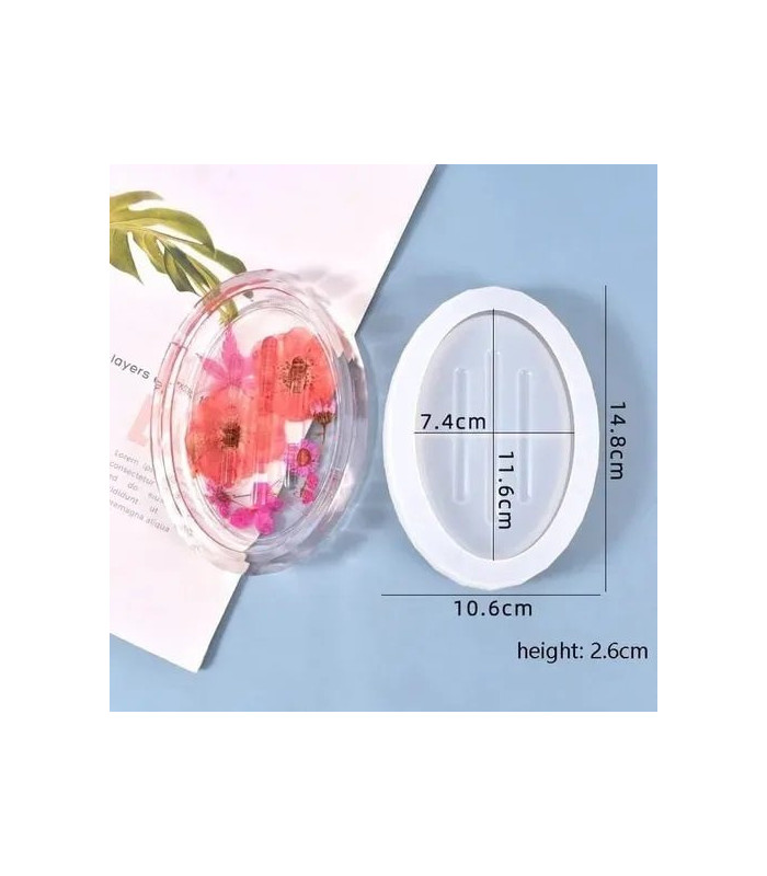 Molde de silicona jabonera 15x10cm borde geometric